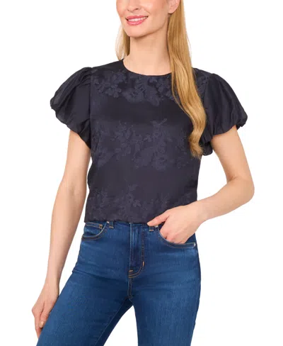 Cece Women's Embroidered Balloon-sleeve Crewneck Blouse