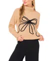 Cece Women's Embroidered Ribbon Turtleneck Sweater In Pink