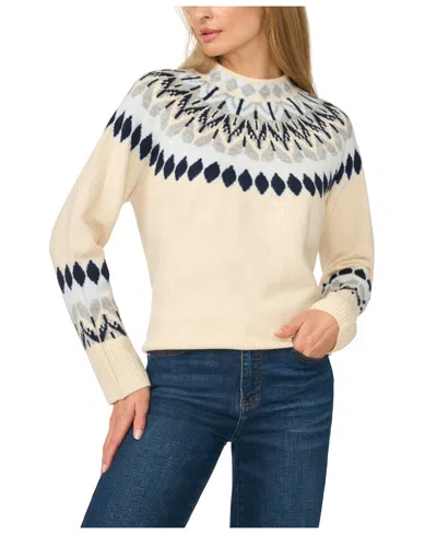 Cece Women's Fair Isle Long Sleeve Mock Neck Sweater In Multi