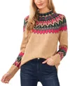 Cece Womens Printed Acrylic Mock Turtleneck Sweater In Malted