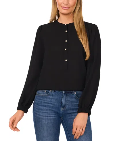 CECE WOMEN'S FAUX-PEARL-BUTTON BLOUSE