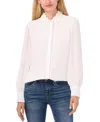 Cece Floral Applique Collared Blouse In New Ivory