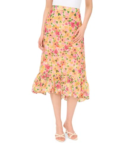Cece Women's Floral High-low Midi Skirt In Multi