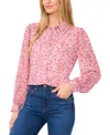Cece Women's Floral-print Long-sleeve Blouse In Sugar Cane