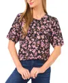 Cece Women's Floral Print Short Sleeve Cardigan In Pink