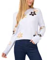 Cece Floral Crewneck Sweater In Frozen