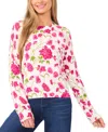 Cece Women's Flower Printed Long-sleeve Sweater In Multi