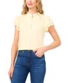 Cece Women's Flutter-sleeve Button-front Blouse In Lemon Drop