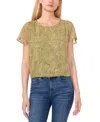 Cece Print Flutter Sleeve Top In Epsom
