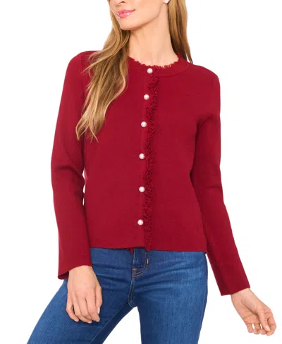 CECE WOMEN'S FRINGE LONG SLEEVES CARDIGAN