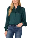 Cece Geo Print Open Collar Button-up Shirt In Lush Meadow