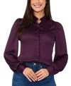 Cece Geo Print Open Collar Button-up Shirt In Pickled Beet