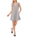 Cece Gingham Bow Shoulder Shift Minidress In Rich Black