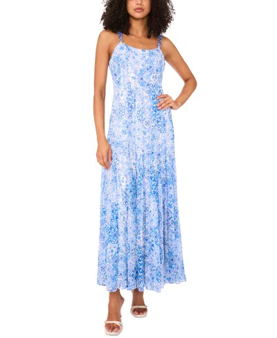 Cece Women's Godet Chainlink-strap Sleeveless Dress In Blue