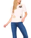 Cece Groovy Flower Pullover In White