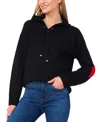 Cece Women's Heart-elbow Hoodie Sweater In Rich Black