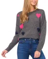 Cece Heart Pattern Intarsia Sweater In Gray