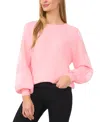 Cece Women's Heart-print Raglan Sleeve Crewneck Sweater In Prism Pink