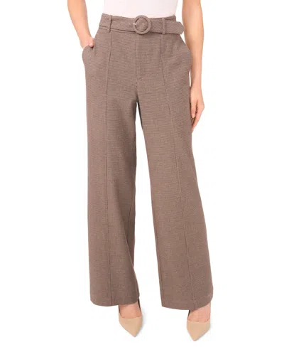 Cece Women's High Waist Tailored Pants In Brown