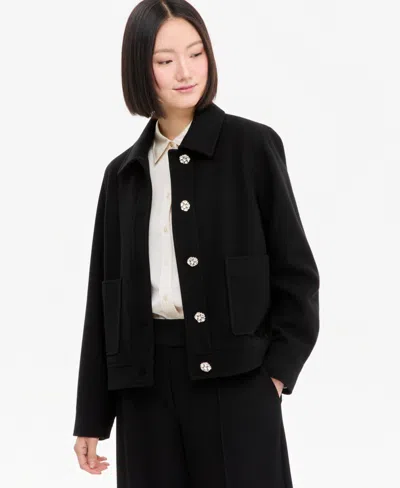 Cece Women's Jewel Button Lady Work Jacket In Camel