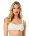 Cece Women's La Vie A La Mer Textured Button-front Bikini Top