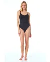 Cece Women's La Vie A La Mer Textured Button-front Tankini Top