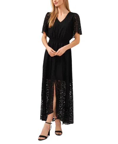 Cece Women's Lace Batwing Sleeve Maxi Dress In Black