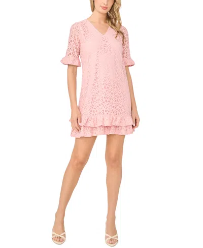 Cece Women's Lace Detail V-neck Shift Dress In Multi