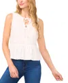 Cece Floral Lace Peplum Tank In New Ivory