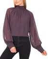 Cece Women's Long-sleeve Bow Neck Raglan Blouse In Purple