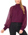 Cece Women's Long-sleeve Bow Neck Raglan Blouse In Purple