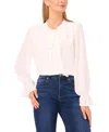 Cece Button Down Ruffle Top In White
