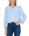 Cece Collarless Cropped February Jacket In Waterfall