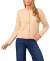 Cece Women's Long Sleeve Patch Pockets Cardigan In Brown