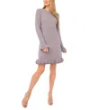 Cece Women's Long Sleeve Ruffles Sweater Dress In Blue