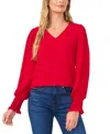 Cece Womens Sheer Chiffon Blouse In Glamour Red