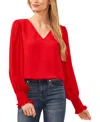 Cece Womens Sheer Chiffon Blouse In Lipstick Red