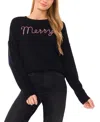 Cece Women's Merry Candy Cane Detail Sweater In Black