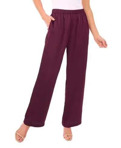 Cece Women's Mid Rise Elastic Waist Pants In Purple