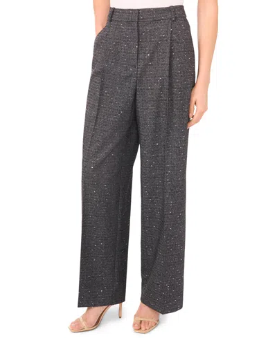 Cece Women's Mid Rise Wide Leg Trousers In Black