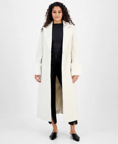Cece Women's Notched-collar Single-breasted Maxi Coat In Neutral