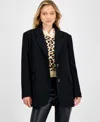 Cece Women's Notched-collar Two-button Blazer Coat In Black