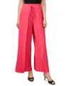 Cece Tie Front Overlay Wide Leg Pants In Bright Geranium