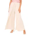 Cece Women's Overlap Tie Front Wide Leg Soft Pants In White
