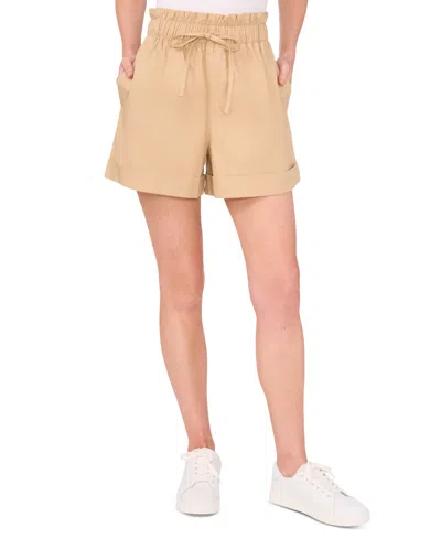 Cece Women's Paperbag-waist Cuffed Shorts In Hazelnut
