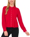 Cece Ruffle V-neck Blouse In Glamour Red