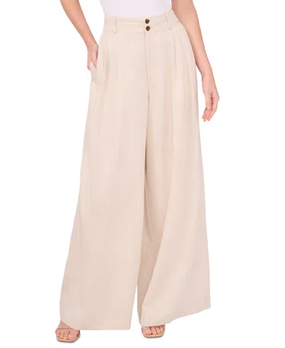 Cece Pleated Wide Leg Pants In Natural