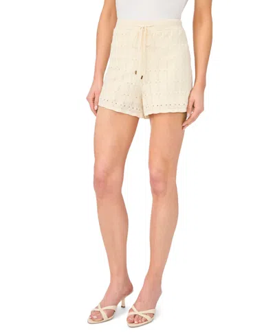 Cece Women's Pointelle Pull-on Shorts In Yellow