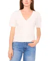 Cece Pointelle Knit Short Sleeve Cardigan