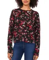 Cece Women's Printed Crewneck Sweater In Black